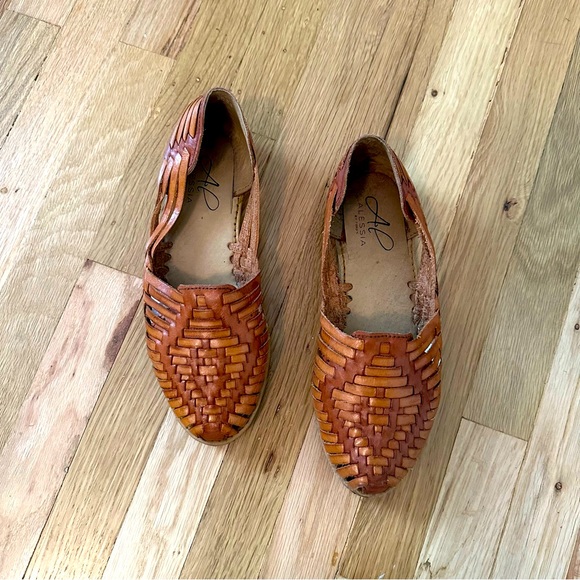 Alessia Shoes - Leather Huarache Sandals Women size 7 or 7.5
